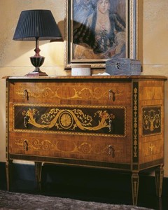 Casa Padrino Luxus Barock Kommode mit 3 Schubladen Hellbraun / Schwarz / Gold 125 x 50 x H. 96 cm - Luxus Qualitt - Edle Barock Wohnzimmer Mbel