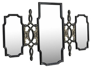 Casa Padrino Luxus Barock Spiegel Schwarz / Gold - Prunkvoller handgefertigter Wandspiegel im Barockstil - Antik Stil Garderoben Spiegel - Wohnzimmer Spiegel - Barock Mbel