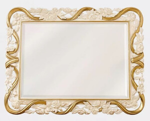 Casa Padrino Luxus Barock Spiegel Cremewei / Gold - Hangefertigter Barockstil Wandspiegel - Luxus Mbel im Barockstil - Prunkvolle Barock Mbel - Edel & Prunkvoll