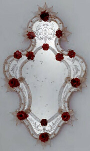 Casa Padrino Luxus Barock Spiegel Rot - Prunkvoller Wandspiegel im Venezianischen Stil - Hotel Mbel - Schloss Mbel - Barock Mbel - Luxus Mbel im Barockstil - Made in Italy