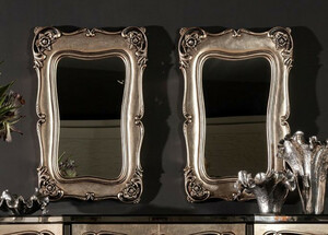 Casa Padrino Luxus Barock Spiegel Set Silber - 2 Handgefertigte Wandspiegel im Barockstil - Barock Mbel