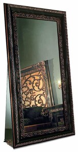 Casa Padrino Luxus Barock Standspiegel Schwarz H. 214 cm - Made in Italy