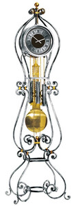 Casa Padrino Luxus Barock Standuhr Silber / Gold - Prunkvolle Schmiedeeisen Pendeluhr im Barockstil - Barock Interior - Barock Standuhren - Luxus Qualitt - Made in Italy