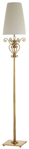 Casa Padrino Luxus Barock Stehleuchte Gold / Wei  30 x H. 185 cm - Prunkvolle Barockstil Metall Stehlampe mit rundem Lampenschirm - Luxus Qualitt - Made in Italy
