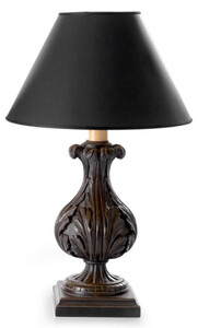 Casa Padrino Luxus Barock Tischleuchte Antik Dunkelbraun / Schwarz  19 x H. 48,5 cm - Prunkvolle Barockstil Schreibtischleuchte mit Lampenschirm - Luxus Qualitt - Made in Italy