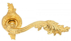 Casa Padrino Luxus Barock Trgriff Set Gold - Edle Messing Trgriffe mit 24 Karat Vergoldung - Luxus Qualitt