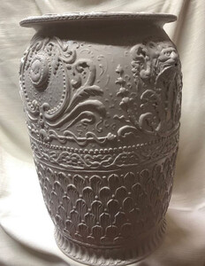 Casa Padrino Luxus Barock Vase Grau - Handgefertigte Barockstil Keramik Blumenvase - Barock Deko Accessoires - Luxus Qualitt - Made in Italy
