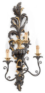 Casa Padrino Luxus Barock Wandleuchte Antik Schwarz / Antik Gold 37 x 18 x H. 78 cm - Prunkvolle Wandlampe im Barockstil - Barock Leuchten - Luxus Qualitt - Made in Italy
