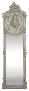 Casa Padrino Luxus Barock Wandspiegel Madonna Grau 55 x H. 175 cm - Massiv und Schwer - Antik Stil Spiegel