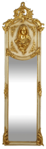 Casa Padrino Luxus Barock Wandspiegel Madonna Creme / Gold 55 x H. 175 cm - Massiv und Schwer - Antik Stil Spiegel