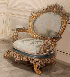 Casa Padrino Luxus Barock Wohnzimmer Sessel Trkis / Creme / Gold - Handgefertigter Barockstil Sessel - Luxus Wohnzimmer Mbel im Barockstil - Barock Mbel - Edel & Prunkvoll