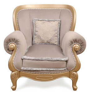 Casa Padrino Luxus Barock Wohnzimmer Sessel Grau / Gold - Handgefertigter Barockstil Sessel - Prunkvolle Luxus Wohnzimmer Mbel im Barockstil - Barock Mbel - Edel & Prunkvoll
