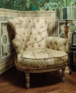 Casa Padrino Luxus Barock Samt Sessel Mehrfarbig - Handgefertigter Barockstil Wohnzimmer Sessel - Luxus Wohnzimmer Mbel im Barockstil - Barock Mbel - Edel & Prunkvoll