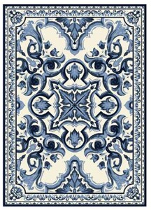 Casa Padrino Luxus Barock Wohnzimmer Teppich Wei / Blau - Verschiedene Gren
