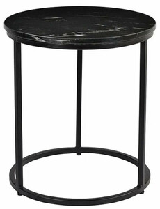 Casa Padrino Luxus Beistelltisch Schwarz  40 x H. 45 cm - Runder Metall Tisch mit Marmorplatte - Wohnzimmer Mbel - Luxus Mbel