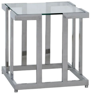 Casa Padrino Luxus Beistelltisch Silber 60 x 60 x H. 55 cm - Quadratischer Metall Tisch mit Glasplatte - Wohnzimmer Mbel - Luxus Mbel