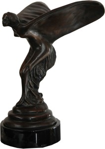 Casa Padrino Luxus Bronze Skulptur Lady with Wings Bronze / Schwarz 15 x 17 x H. 21 cm - Edle Bronzefigur mit Marmorsockel