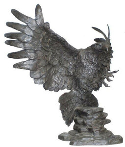Casa Padrino Luxus Bronze Skulptur Adler Silber 105 x 55 x H. 105 cm - Riesige Bronze Deko Figur - Wohnzimmer Deko - Luxus Qualitt