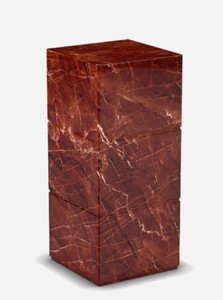Casa Padrino Luxus Travertin Marmor Beistelltisch Rot 30 x 30 x H. 70 cm - Wohnzimmer Mbel - Marmor Mbel - Luxus Kollektion