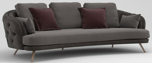 Casa Padrino Luxus Chesterfield 3-Sitzer Sofa Grau / Braun 240 x 95 x H. 85 cm - Wohnzimmer Sofa - Wohnzimmer Mbel