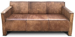 Casa Padrino Luxus Vintage Leder Sofa 185 x 66 x H. 82 cm - Verschiedene Farben - Echtleder Wohnzimmer Sofa - Luxus Echtleder Mbel