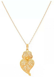 Casa Padrino Luxus Damen Halskette - Handgefertigte 9 Karat Gold Kette - Hochwertiger Damenschmuck - Luxus Qualitt