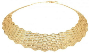 Casa Padrino Luxus Damen Halskette Gold - Elegante handgefertigte vergoldete Sterlingsilber Kette - Luxus Damenschmuck