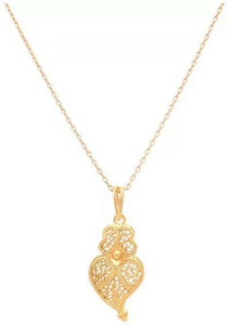 Casa Padrino Luxus Damen Halskette - Handgefertigte 9 Karat Gold Kette - Hochwertiger Damenschmuck - Luxus Kollektion
