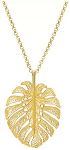 Casa Padrino Luxus Damen Halskette Gold - Vergoldete Sterlingsilber Kette - Eleganter Sterlingsilber Damenschmuck