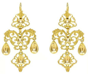 Casa Padrino Luxus Damen Ohrringe - Handgefertigte 19,2 Karat Gold Ohrringe mit Diamanten - Hochwertiger Damenschmuck - Luxus Qualitt