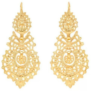 Casa Padrino Luxus Damen Ohrringe Gold - Elegante handgefertigte vergoldete Sterlingsilber Ohrringe - Luxus Damenschmuck