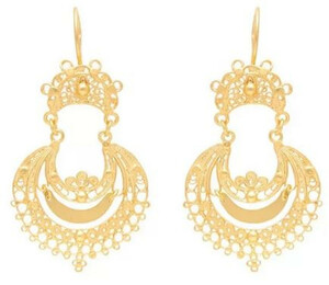 Casa Padrino Luxus Damen Ohrringe Gold - Filigrane vergoldete Sterlingsilber Ohrringe - Handgefertigter Luxus Damenschmuck
