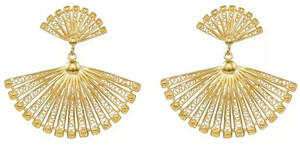 Casa Padrino Luxus Damen Ohrringe Gold - Elegante vergoldete Sterlingsilber Ohrringe - Filigraner Damenschmuck - Damen Ohrschmuck
