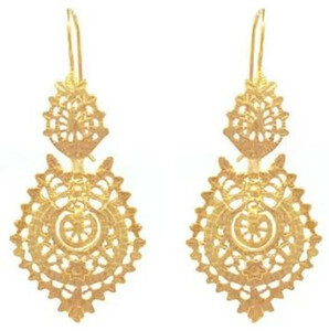 Casa Padrino Luxus Damen Ohrringe - Handgefertigte 19,2 Karat Gold Ohrringe - Hochwertiger Luxus Damenschmuck