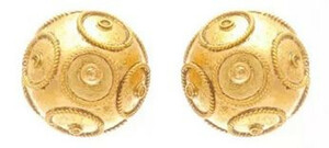 Casa Padrino Luxus Damen Ohrringe - Handgefertigte 19,2 Karat Gold Ohrstecker - Hochwertiger Luxus Damenschmuck