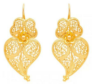 Casa Padrino Luxus Damen Ohrringe - Handgefertigte 19,2 Karat Gold Ohrringe - Hochwertiger Damenschmuck - Luxus Qualitt