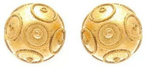 Casa Padrino Luxus Damen Ohrringe - Handgefertigte 9 Karat Gold Ohrstecker - Hochwertiger Luxus Damenschmuck