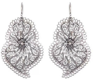 Casa Padrino Luxus Damen Ohrringe Silber - Elegante handgefertigte Sterlingsilber Ohrringe - Filigraner Damenschmuck