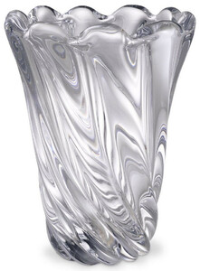 Casa Padrino Luxus Deko Glas Vase  19,5 x H. 25,5 cm - Mundgeblasene Blumenvase - Luxus Deko Accessoires