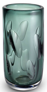 Casa Padrino Luxus Deko Glas Vase Grn  14 x H. 29 cm - Elegante mundgeblasene Blumenvase - Wohnzimmer Deko Accessoires