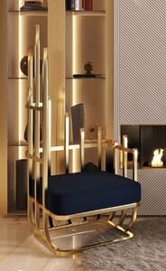 Casa Padrino Luxus Designer Sessel linke Seite Schwarz / Gold 68 x 68 x H. 153 cm - Wohnzimmer Mbel - Hotel Mbel - Luxus Mbel
