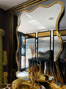 Casa Padrino Luxus Designer Spiegel Gold 130 x H. 200 cm - Edelstahl Wandspiegel - Badezimmer Spiegel - Luxus Mbel - Hotel Mbel - Designer Mbel