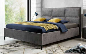 Casa Padrino Luxus Doppelbett Grau / Schwarz - Verschiedene Gren - Modernes Massivholz Bett mit Kopfteil - Moderne Schlafzimmer Mbel - Luxus Kollektion