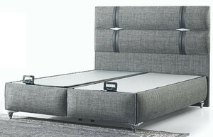Casa Padrino Luxus Doppelbett Grau - Modernes Massivholz Bett - Moderne Schlafzimmer & Hotel Mbel - Luxus Kollektion