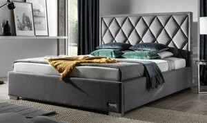 Casa Padrino Luxus Doppelbett Grau / Silber - Verschiedene Gren - Modernes Massivholz Bett mit Kopfteil - Schlafzimmer Mbel - Luxus Kollektion