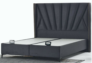 Casa Padrino Luxus Doppelbett Anthrazit / Schwarz - Modernes Massivholz Bett - Moderne Schlafzimmer & Hotel Mbel - Luxus Kollektion