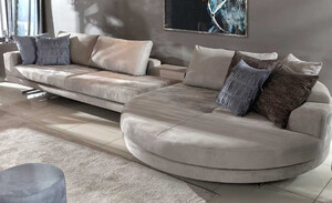 Casa Padrino Luxus Ecksofa Grau / Silber 430 x 100 x H. 65 cm - Wohnzimmer Sofa - Wohnzimmer Mbel - Luxus Mbel - Luxus Wohnzimmer Einrichtung