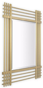 Casa Padrino Luxus Edelstahl Wandspiegel Messingfarben 100 x 3 x H. 100 cm - Wohnzimmer Spiegel - Schlafzimmer Spiegel - Garderoben Spiegel - Luxus Mbel