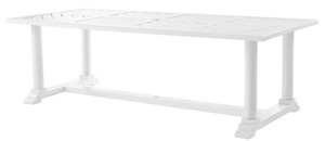 Casa Padrino Luxus Esstisch Wei 240 x 103 x H. 75 cm - Rechteckiger Kchentisch aus hochwertigen strapazierbarem Aluminium - Gartentisch