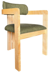 Casa Padrino Luxus Esszimmer Stuhl mit Armlehnen Grn / Naturfarben 56 x 54 x H. 82 cm - Massivholz Kchen Stuhl - Esszimmer Mbel - Restaurant Mbel - Massivholz Mbel - Luxus Mbel